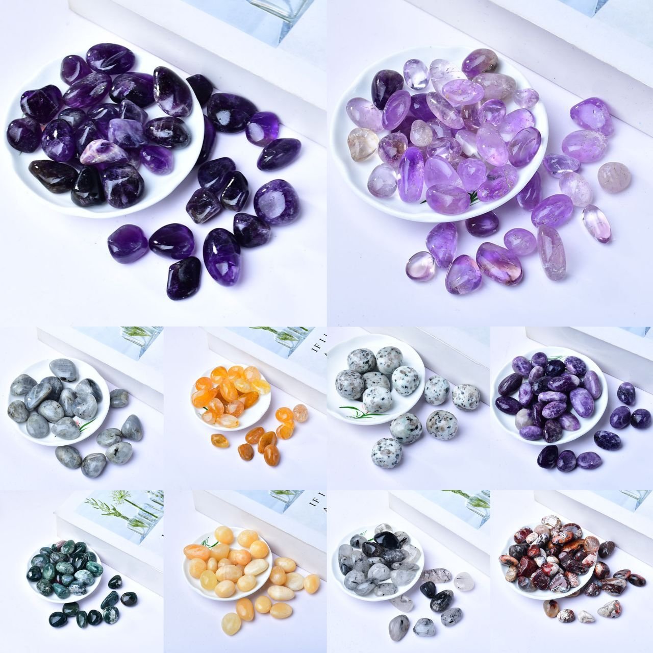 Manufacturers supply natural crystal stones particles crystal raw stone grinding polishing stone