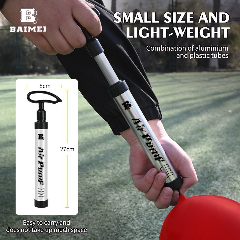 BM Portable balloon hand pump kit with needle and extension hose for soccer balls, balloon toys and swim inflatables