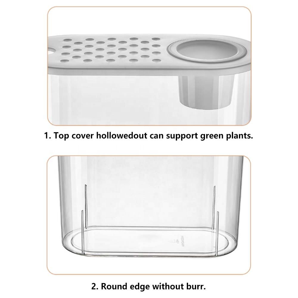 Small Betta Fish Tank, Stackable Mini Fish Tank Aquarium Tank Kit, 3/5 Gallon Rectangular Fish Bowl