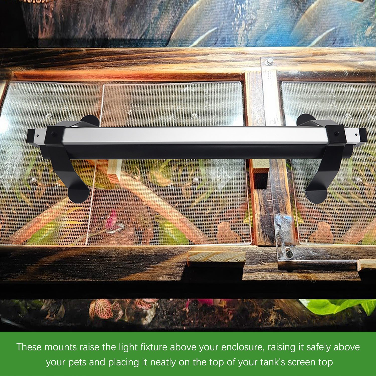 LED T5 UVB Reptile Lamp Riser Bracket Light Stand for Reptile Terrarium Aquarium