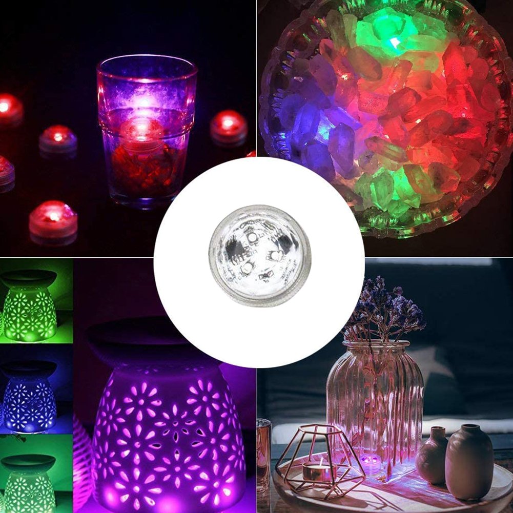 12PCS LED Light Submersible Underwater Disco Hot Tub Candle With Remote RGB For Pond Pool Vase Base Fish Tank Garden Decoration