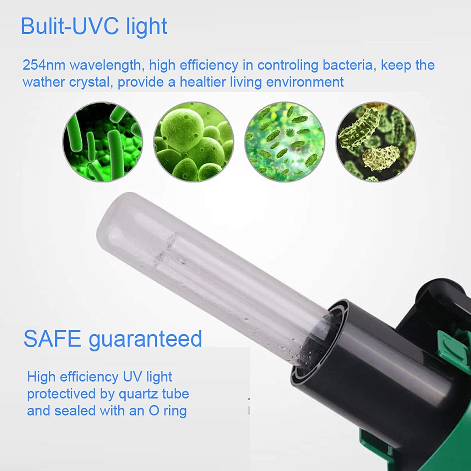 Internal Green Water Killer Filter Aquarium Tank U-V Light Pump