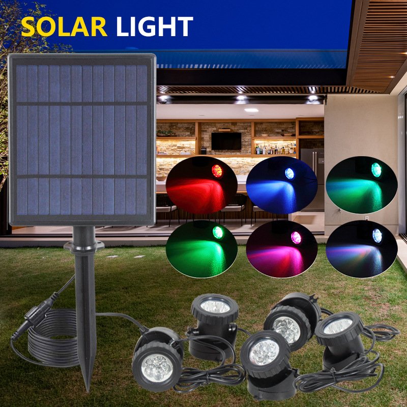 High-Quality Solar Courtyard Light Spotlight Waterproof LED Multi-Color Villa Aquarium Light RGB Garden Lawn Light