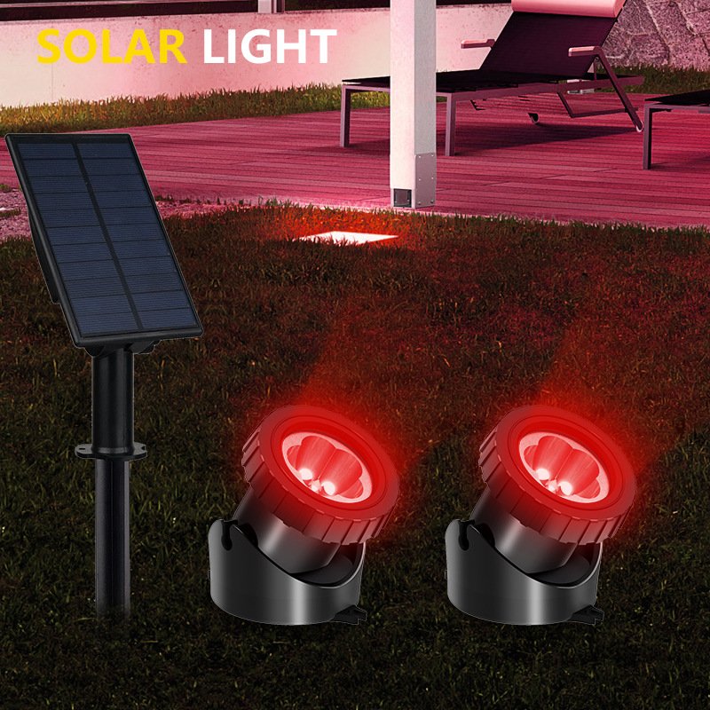 High-Quality Solar Courtyard Light Spotlight Waterproof LED Multi-Color Villa Aquarium Light RGB Garden Lawn Light