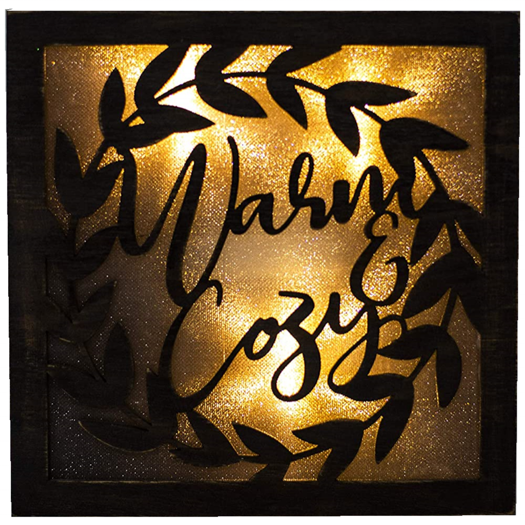 Customized Logo Pattern Shaped Design Bamboo Craft Lamp LED Night Light Solid Photo Wood Led Box Night Light