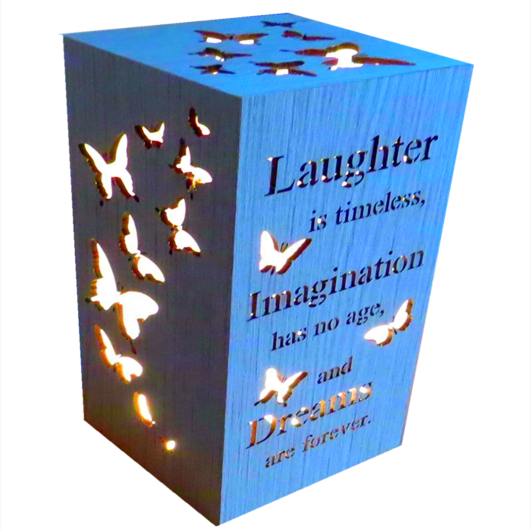 Customized Logo Pattern Shaped Design Bamboo Craft Lamp LED Night Light Solid Photo Wood Led Box Night Light