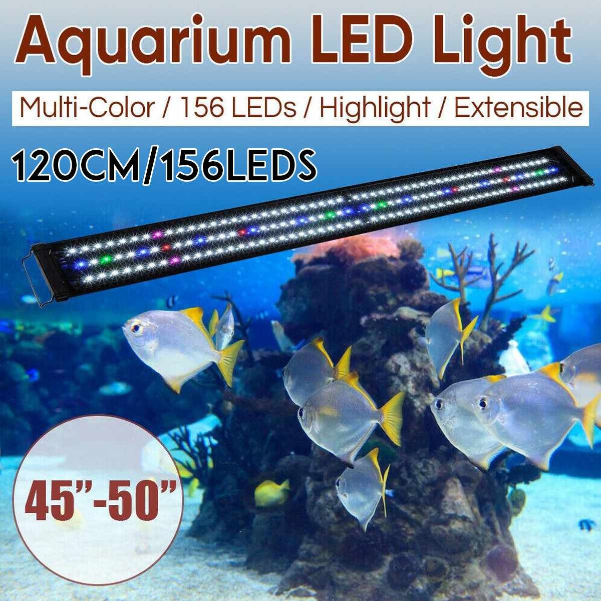 2024 30cm-120cm Waterproof Fish Tank Decor Full Spectrum Planted Aquatic Plant Marine Grow Lighting Led Aquarium Lights