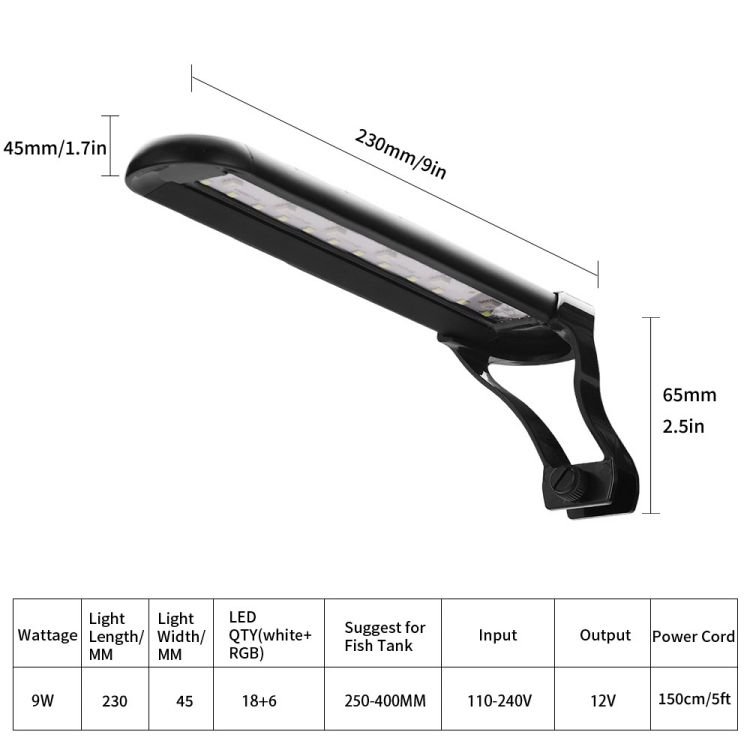 Aquarium Led Lights For Fish Tank Timing 3h 6h 12h Aquatic Lamp Plant Light Aquarium Clip On Light Aquatic Lamp