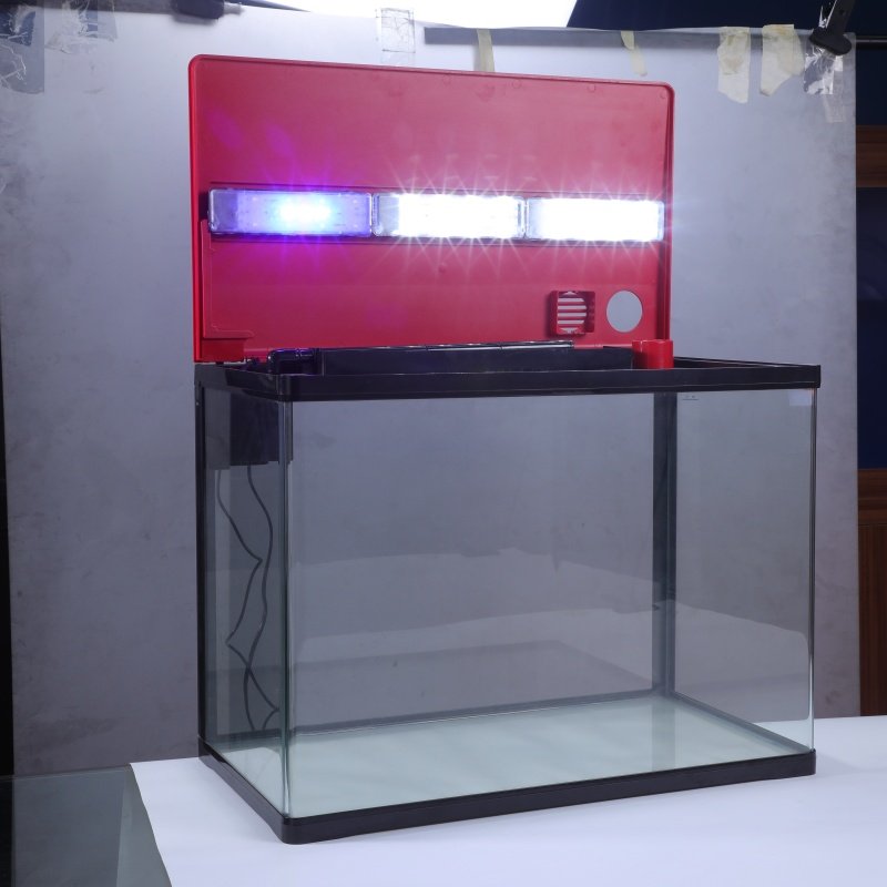bedroom furniture switch LED light covered Integrated glass aquariums accessories one-piece curved fish tank wholesale custom