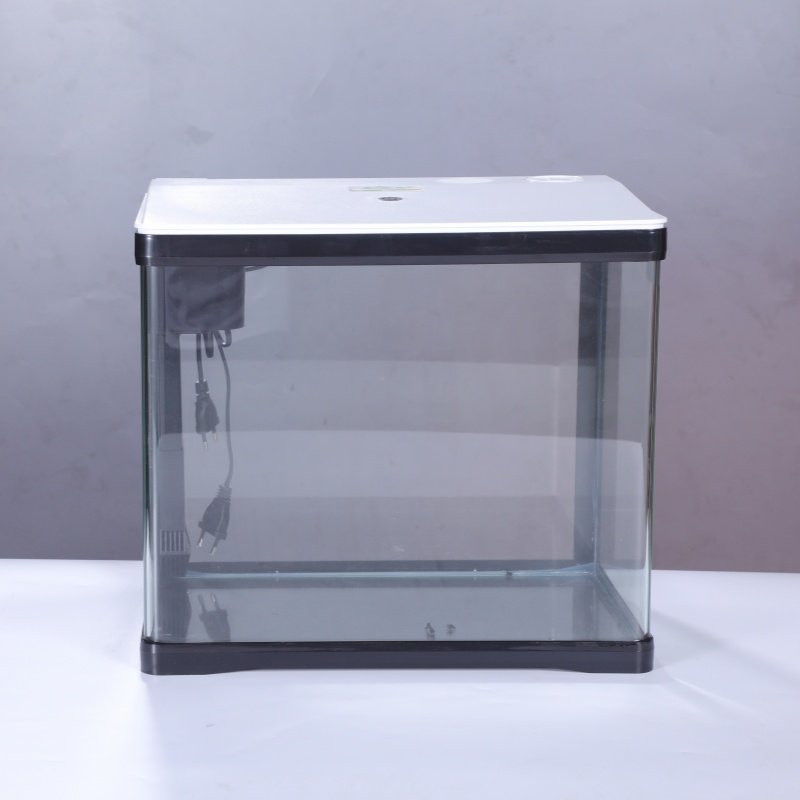 bedroom furniture switch LED light covered Integrated glass aquariums accessories one-piece curved fish tank wholesale custom