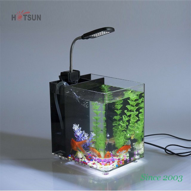 Customized 30L Acrylic Aquariums LED Light Up Acrylic Fish Tank with Pump and Filter