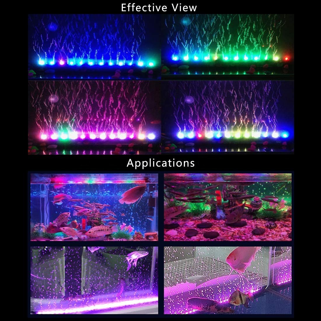 1W RGB Aquarium light Automatic color changing Fish Tank Lights Waterproof multicolour Led Aquarium Lamp Underwater light