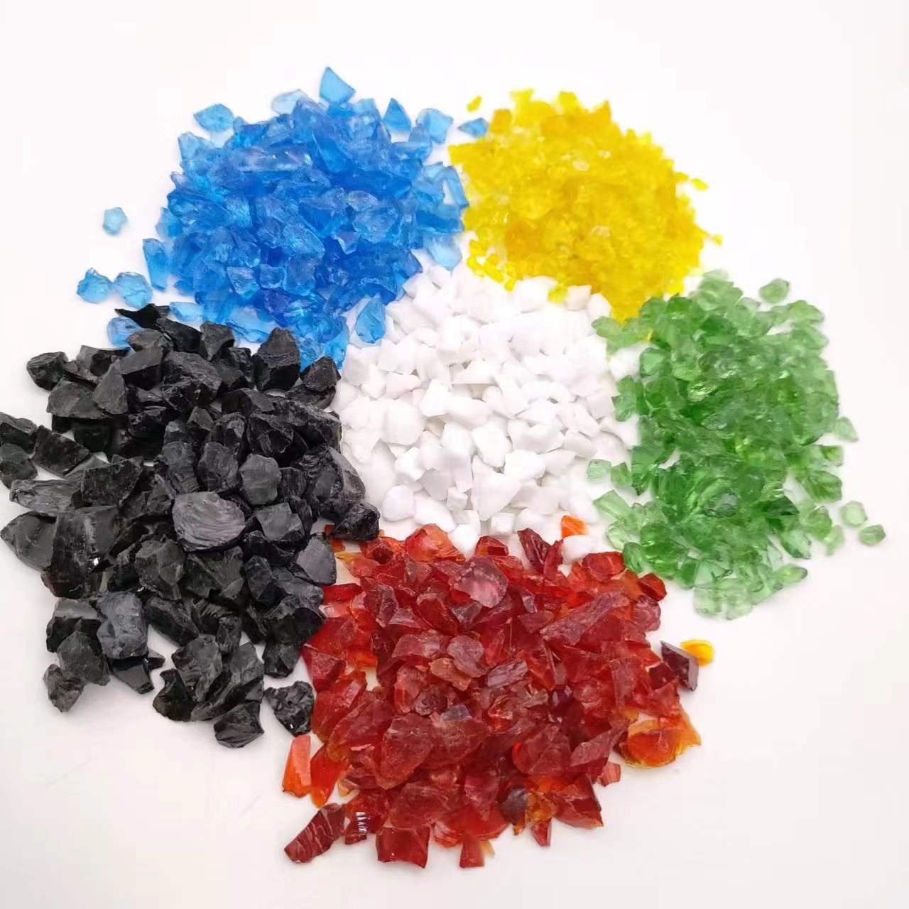 High quality colored transparent glass stone irregular broken glass block large garden decoration glass rock
