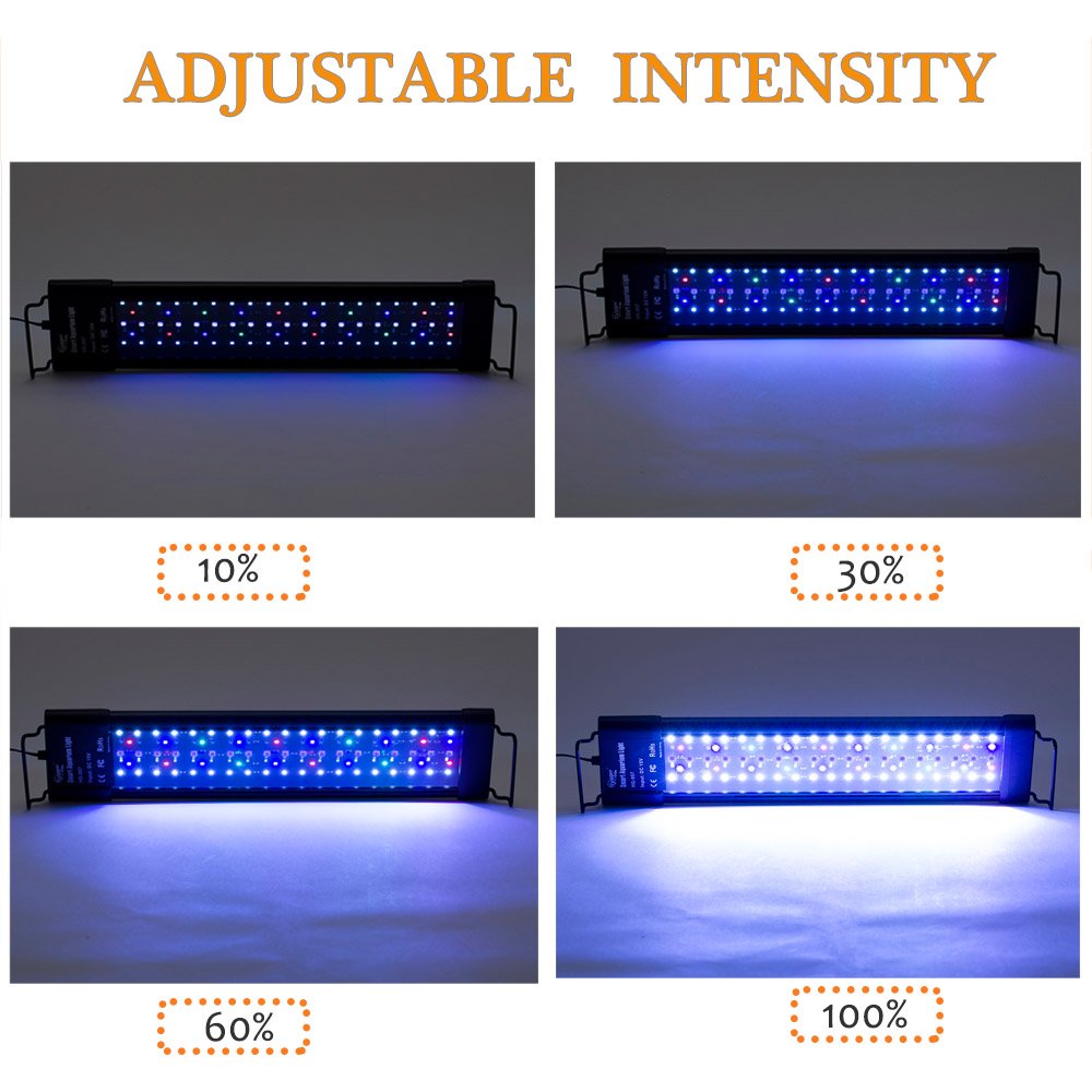 60W Programmable Plant Aquarium Light with LCD Display for 36-42 Inch Freshwater Aquarium