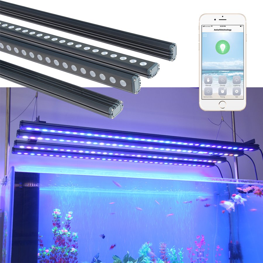reef salt water 2ft 3ft wrgb fish tank full spectrum timing dimmable 4ft led light aquarium blue tooth wifi aquarium led light