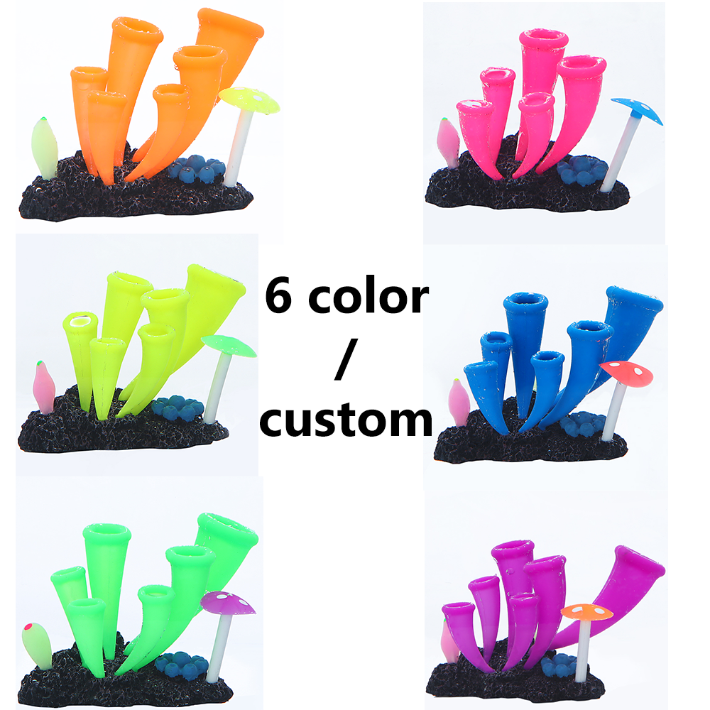 Wholesale silica Artificial Aquarium Plants Fish Tank Decorations Accessories for Aquariums