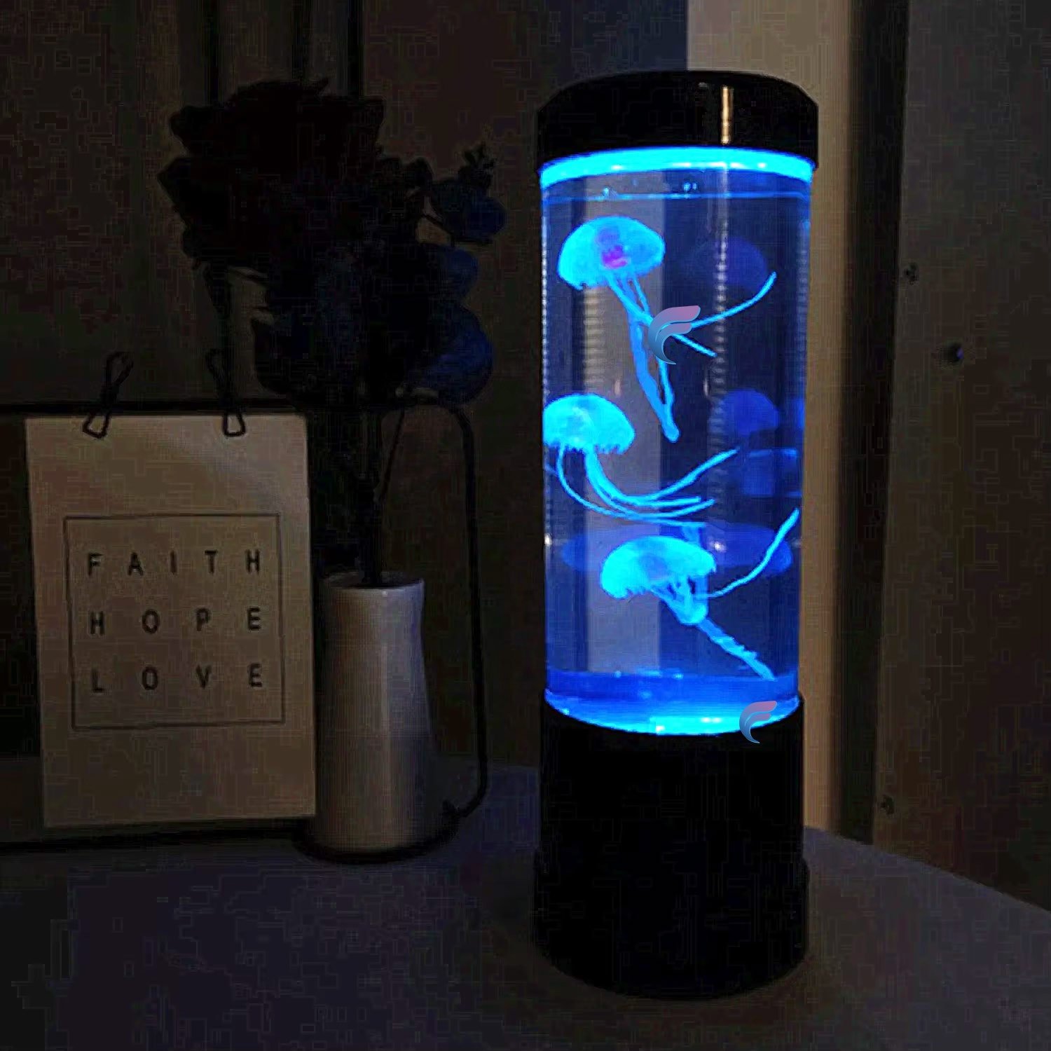 Hot Selling 10 inch Acrylic LED Color Changing Mini Decompression Aquarium Light Jellyfish Countertop Decoration
