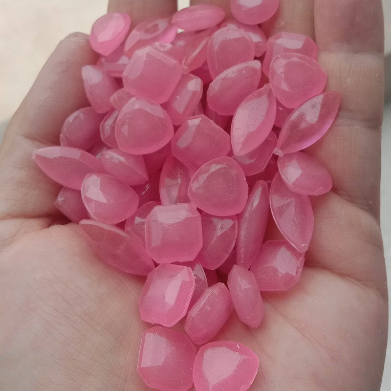 new arrival multiple shapes diamond fluorescent glowing in the dark stone toy night light luminous garden aquarium decorations