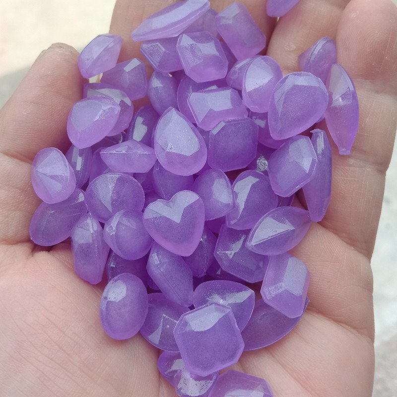 new arrival multiple shapes diamond fluorescent glowing in the dark stone toy night light luminous garden aquarium decorations