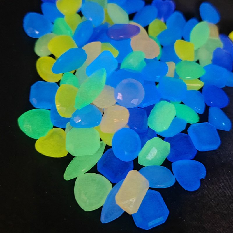 new arrival multiple shapes diamond fluorescent glowing in the dark stone toy night light luminous garden aquarium decorations