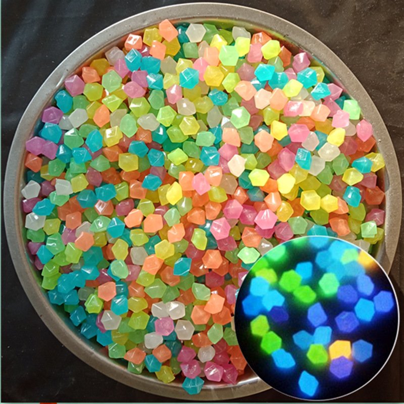 new arrival multiple shapes diamond fluorescent glowing in the dark stone toy night light luminous garden aquarium decorations