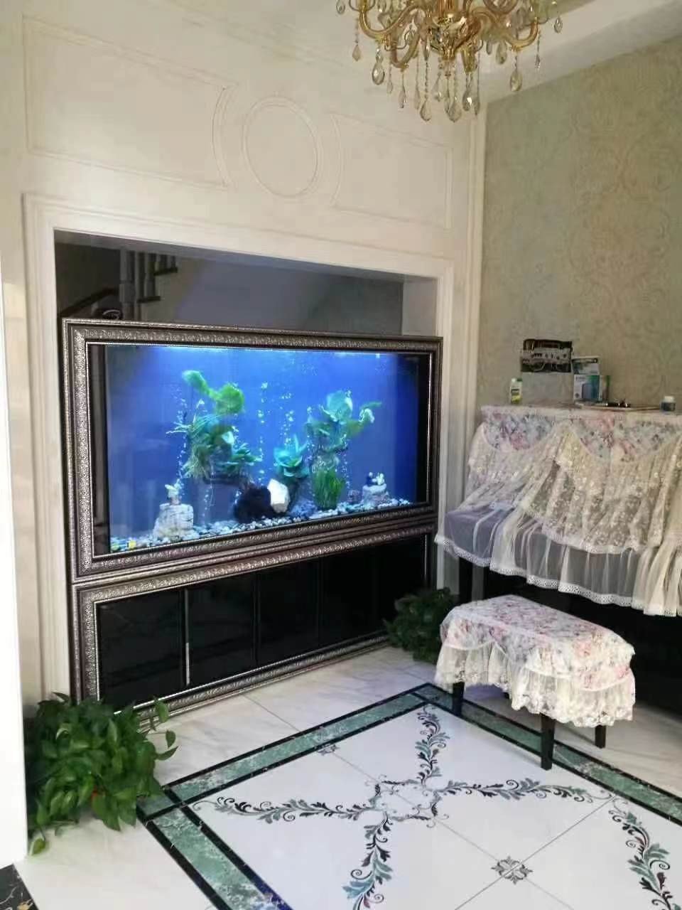 Led Fish Light Glass Large Table with Coffee Seat Saltwater Accessories Aquariums Glass Tank Fibreglass Koi Fish Tank 500L