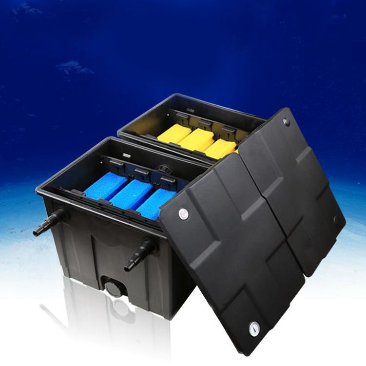 Aquarium Fish Pond Filter System CBF-350C Good Efficient Pond Koi Box Bio Large Filter With Pump UV Lamp