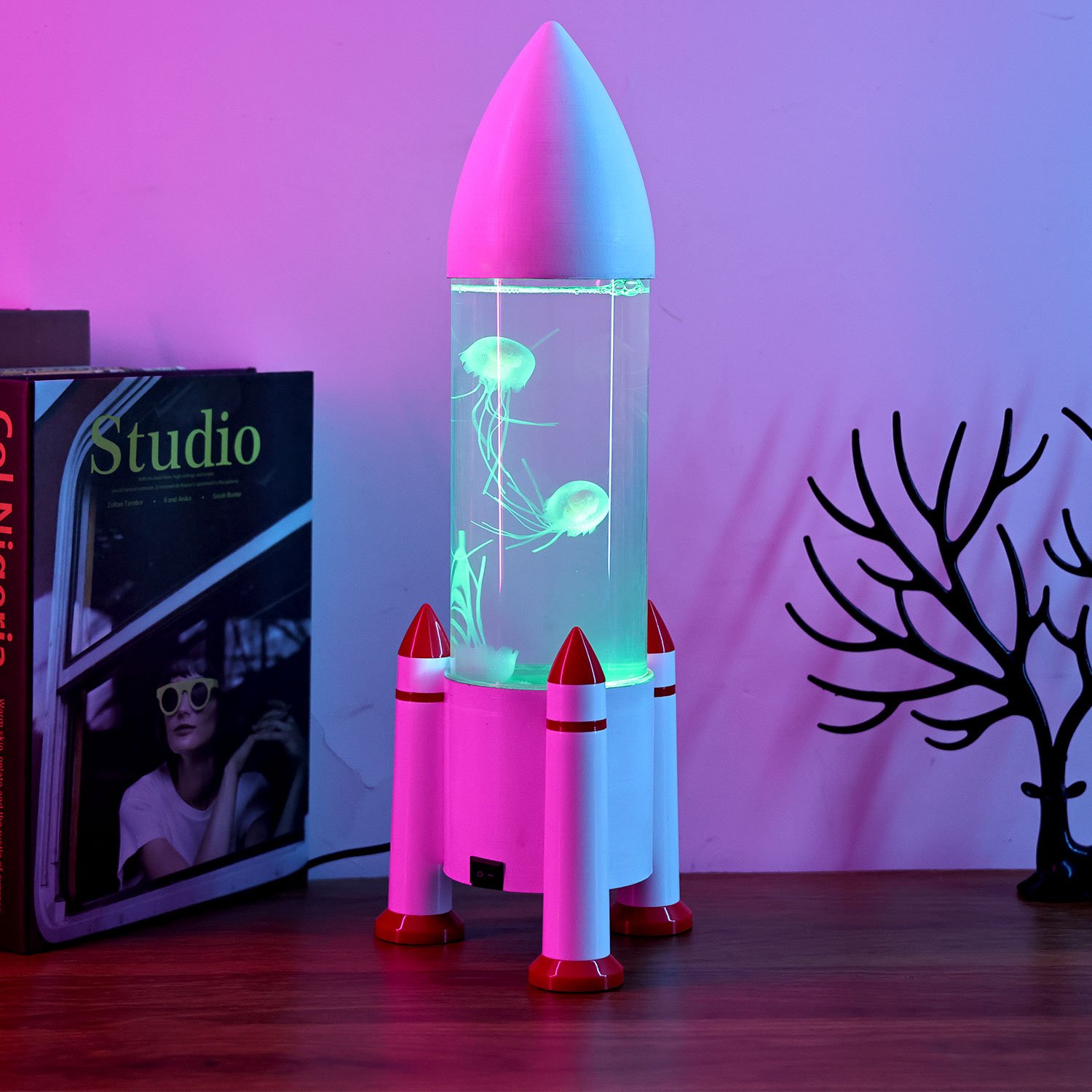 Kids RGB color changing mood aquarium Jelly Fish Led Night Lights LED Fantasy Lamp Jellyfish Lamp