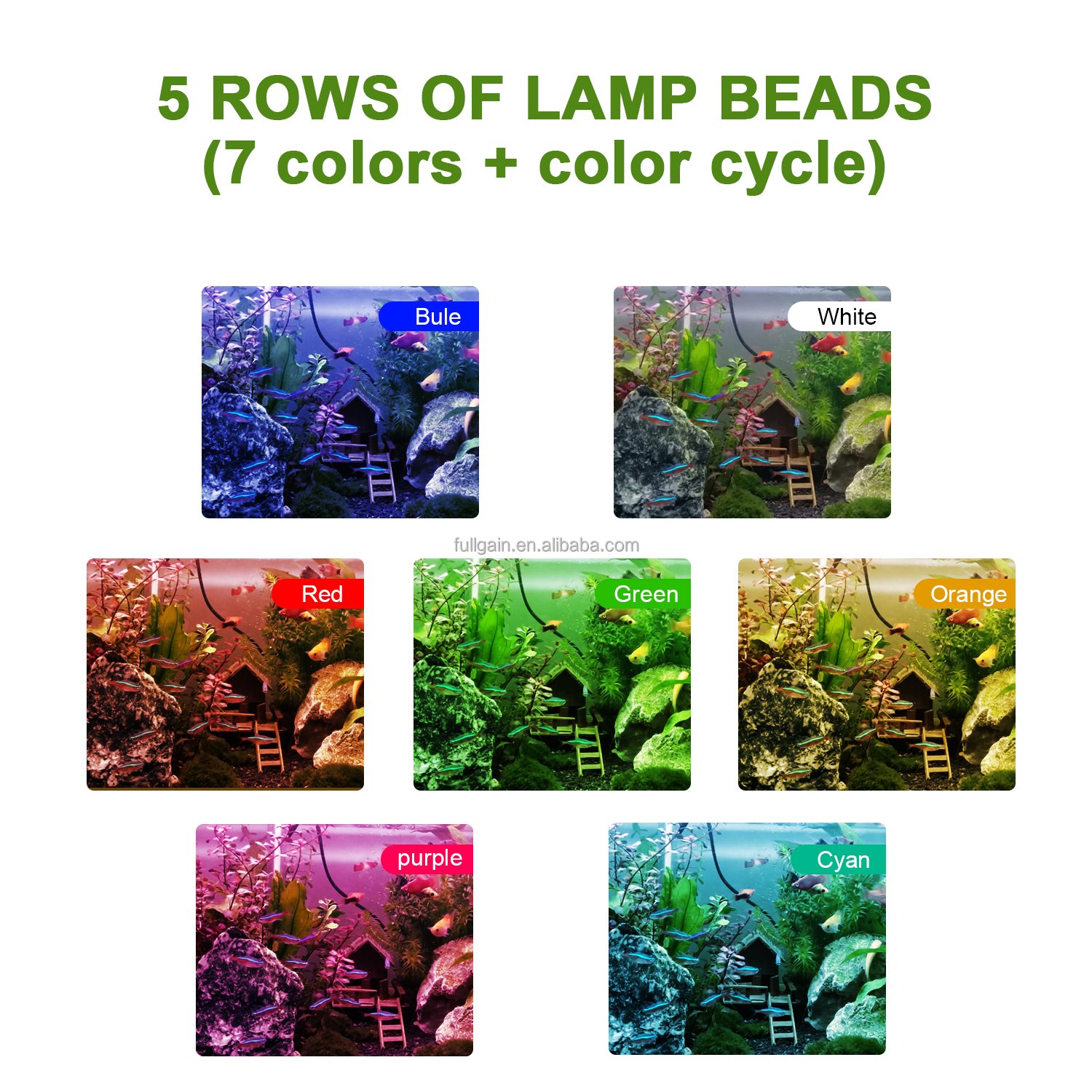 Waterproof LED Full Spectrum Aquarium Fish Tank Light With Extendable