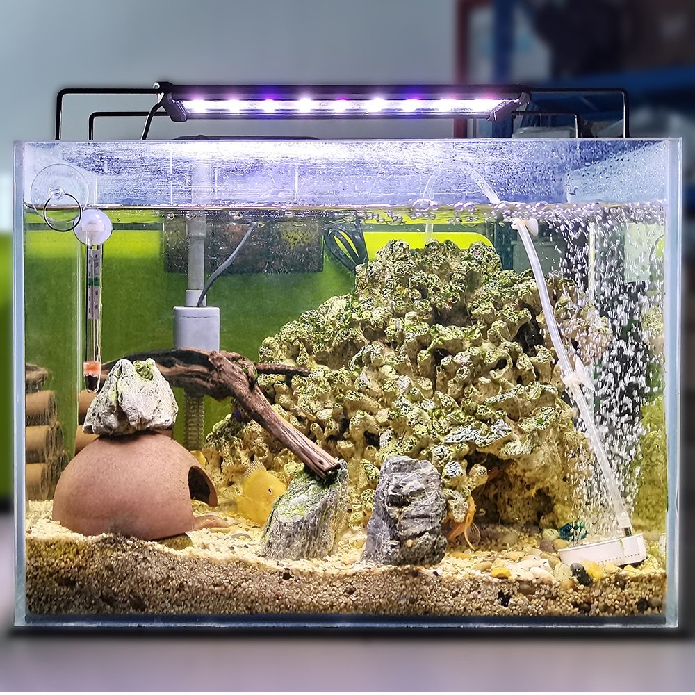 H series UV WRGB LED lamp full spectrum aquarium lights fish tank brackets stand reef coral plant algae smart aquarium light