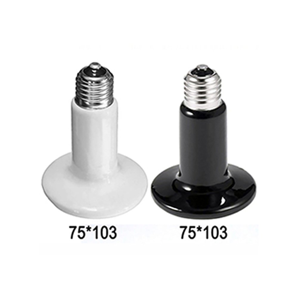 75mm 100W Infrared Ceramic Heat Lamp,Black Reptile Emitter Lamp Bulb for Pet Coop Heater Chicken Lizard Turtle Brooder Aquarium