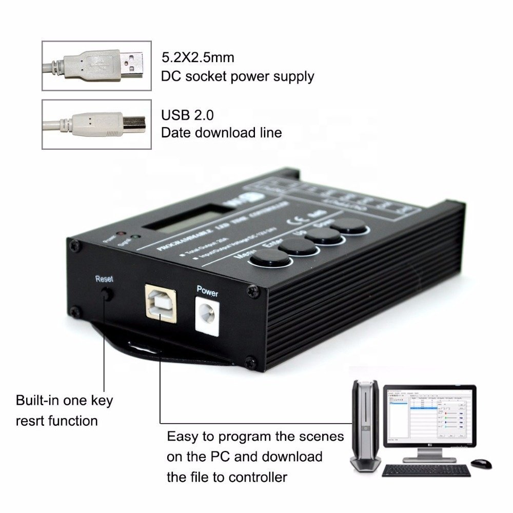 TC420 TC421 5 Channel Strip Light Aquariums Fish Tank Plant Grow Light Control WIFI Programmable Time RGB LED Controller
