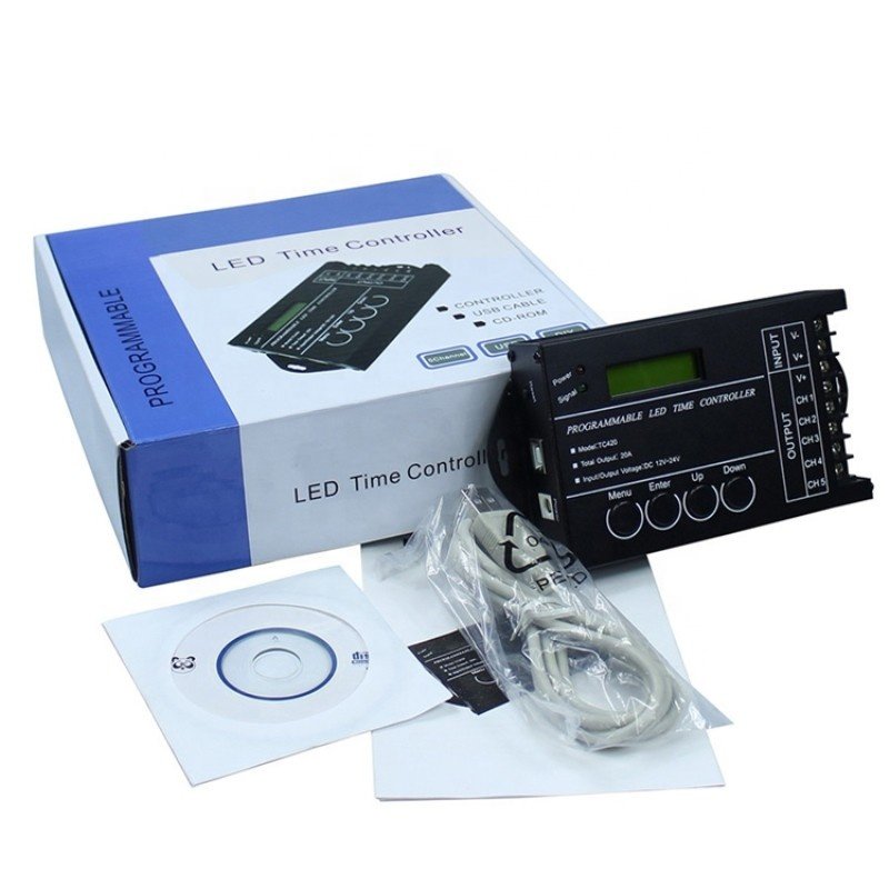 TC420 TC421 5 Channel Strip Light Aquariums Fish Tank Plant Grow Light Control WIFI Programmable Time RGB LED Controller