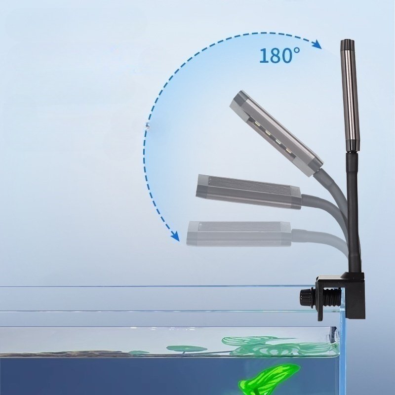 Anti-Splash Grass Tank Lamp WRGB Aquarium Energy-Saving Lighting full spectrum aluminum shell bracket clamp light