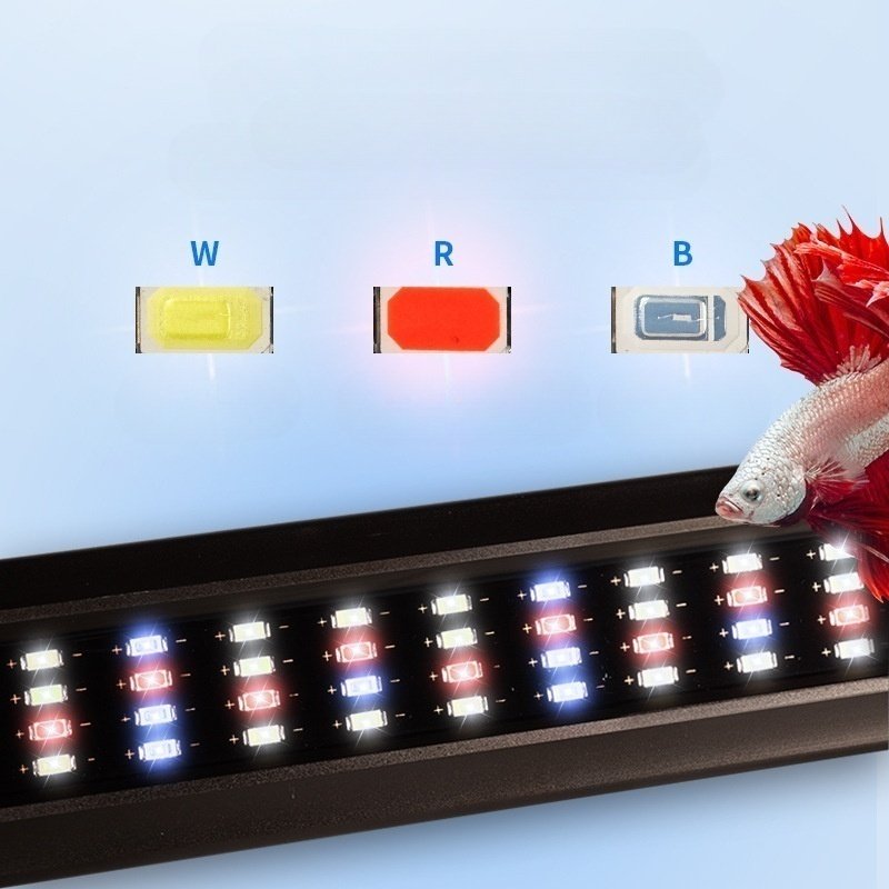 Anti-Splash Grass Tank Lamp WRGB Aquarium Energy-Saving Lighting full spectrum aluminum shell bracket clamp light