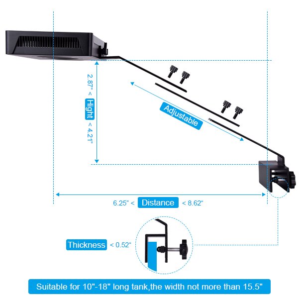 Advanced CTLite SPS LPS 30W AquaKnight Aquarium Reef Lights Full Spectrum IP65 for Coral Reef Tank