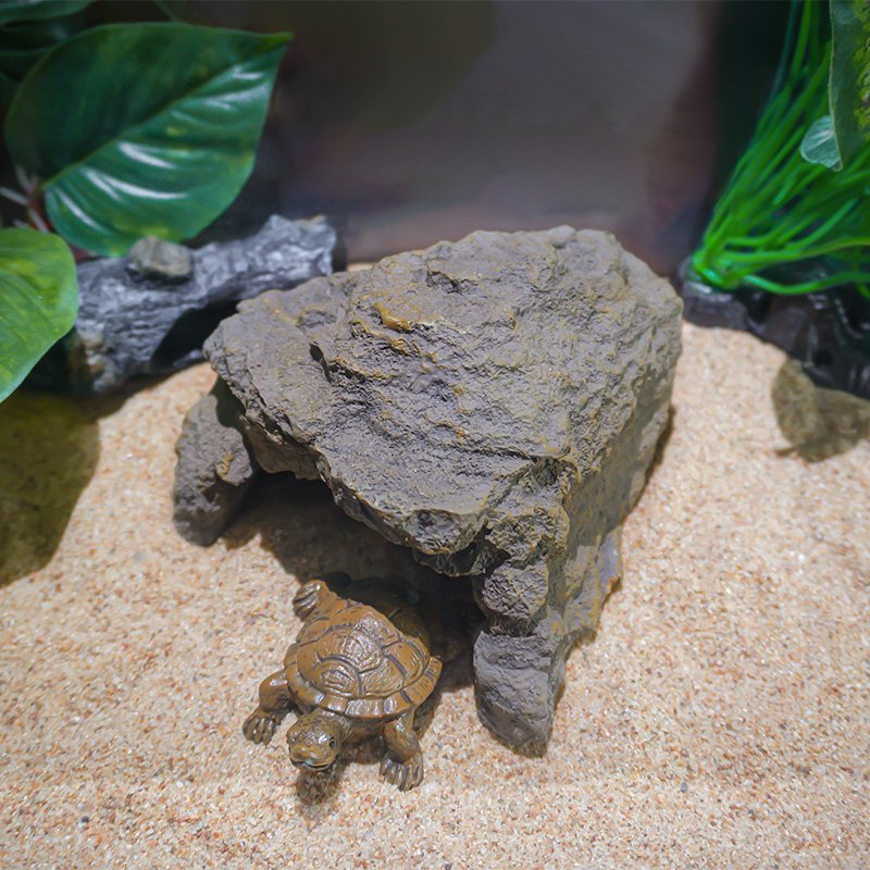 New arrival Reptile pet resting rock simulation light gray rock turtle basking platform Reptile pet Accessories Decoration