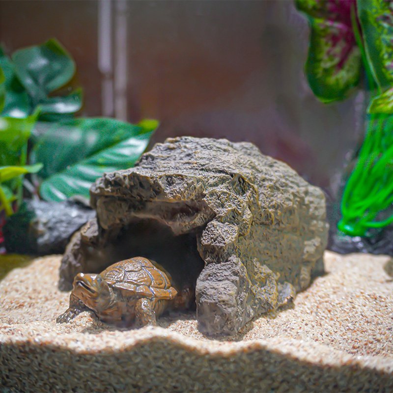 New arrival Reptile pet resting rock simulation light gray rock turtle basking platform Reptile pet Accessories Decoration