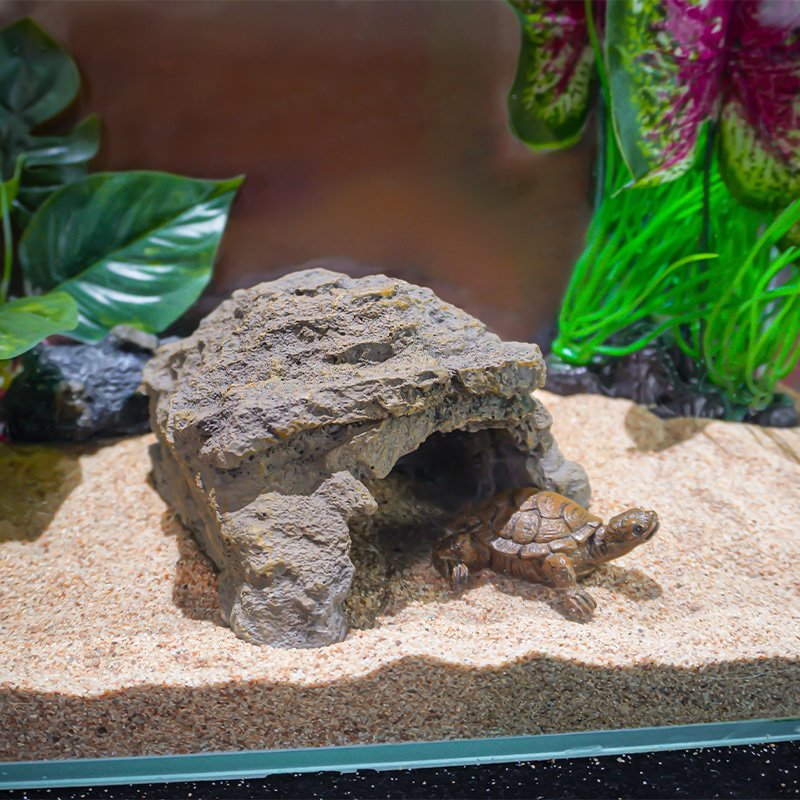 New arrival Reptile pet resting rock simulation light gray rock turtle basking platform Reptile pet Accessories Decoration