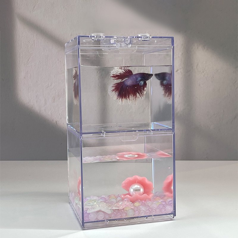 Relaxlines Mini Aquarium Box Table Decoration Small Multifunctional Led Lighting Aquarium Acrylic Fish Tank