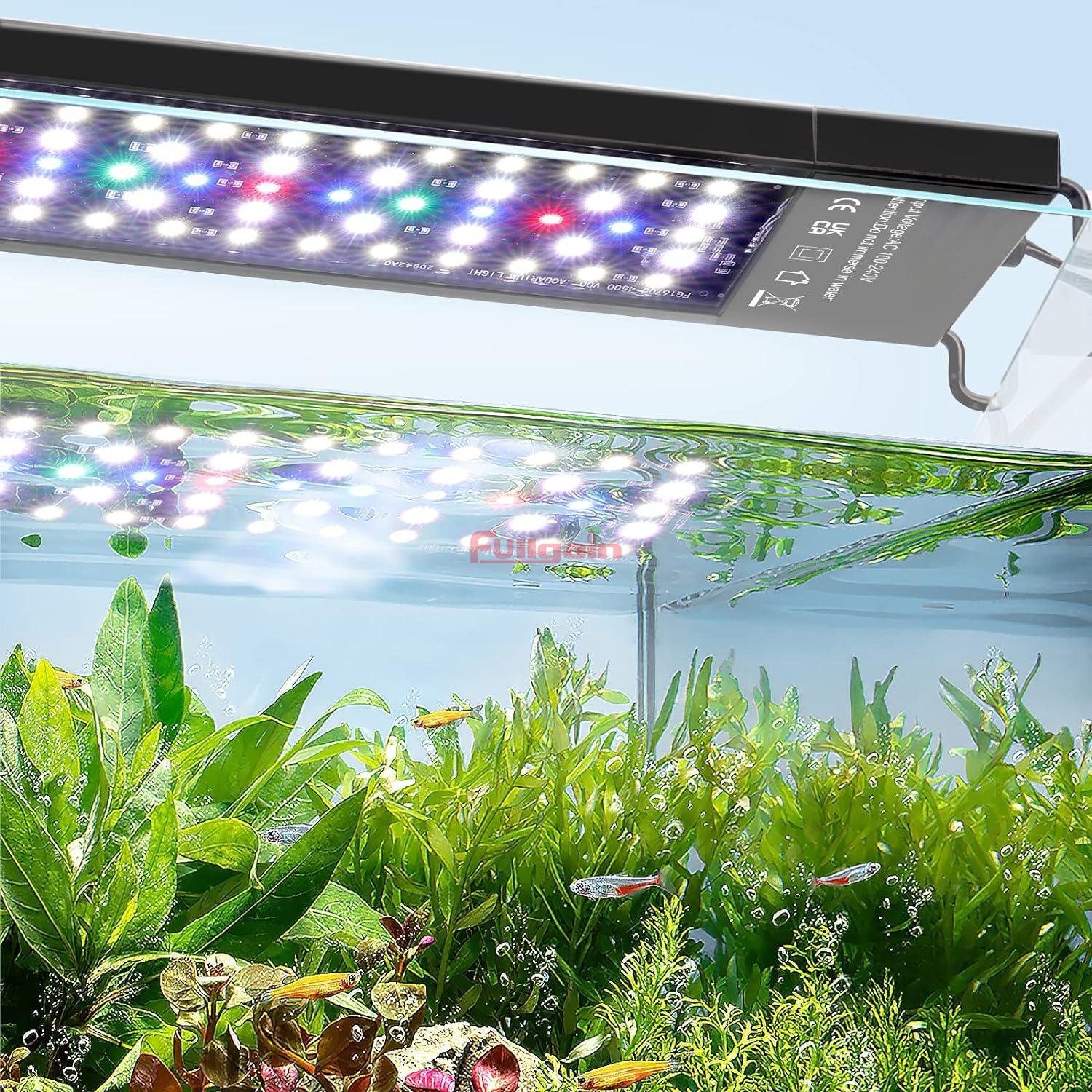 Fullgain FG167 Tropical Multi-function Fish Tank Led Light 24/7 DIY Auto On Off Full Spectrum Waterproof Grow Aquarium Light