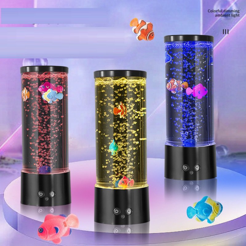 Hot Selling USB Plug-in Night Light Bubble Fish Lava Lamp Aquarium Fish Lamp