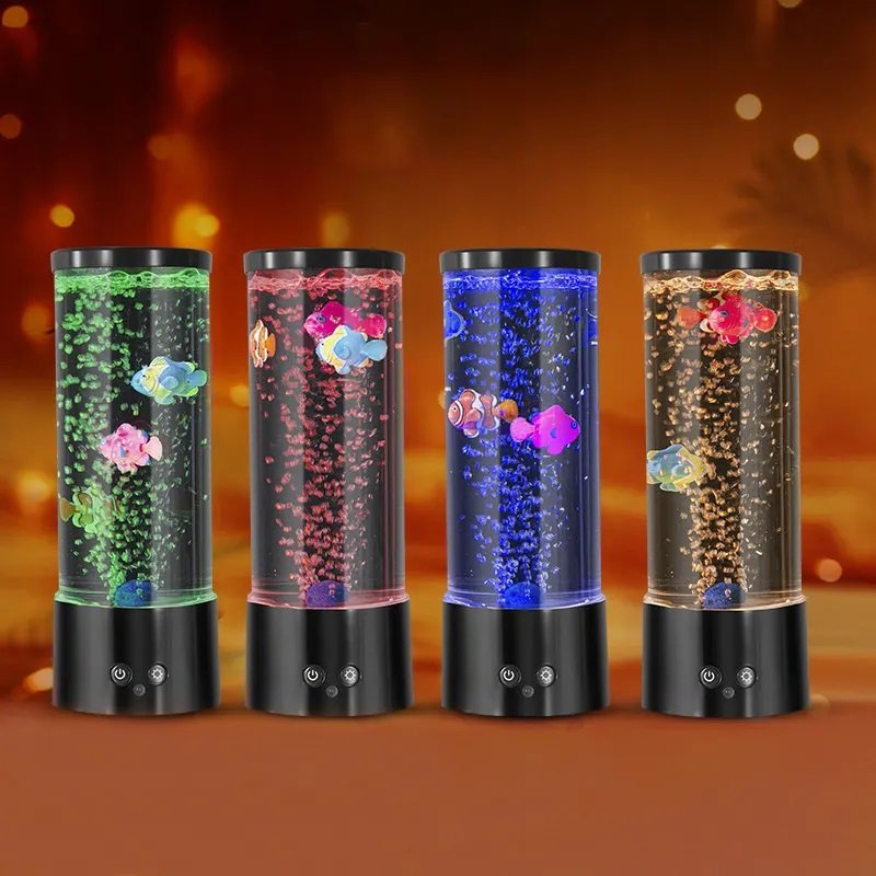 Hot Selling USB Plug-in Night Light Bubble Fish Lava Lamp Aquarium Fish Lamp