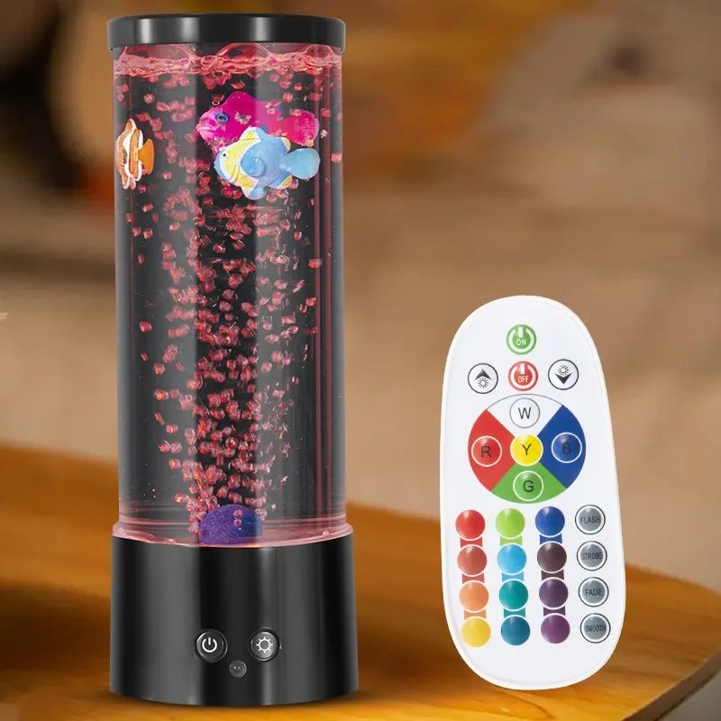 Hot Selling USB Plug-in Night Light Bubble Fish Lava Lamp Aquarium Fish Lamp