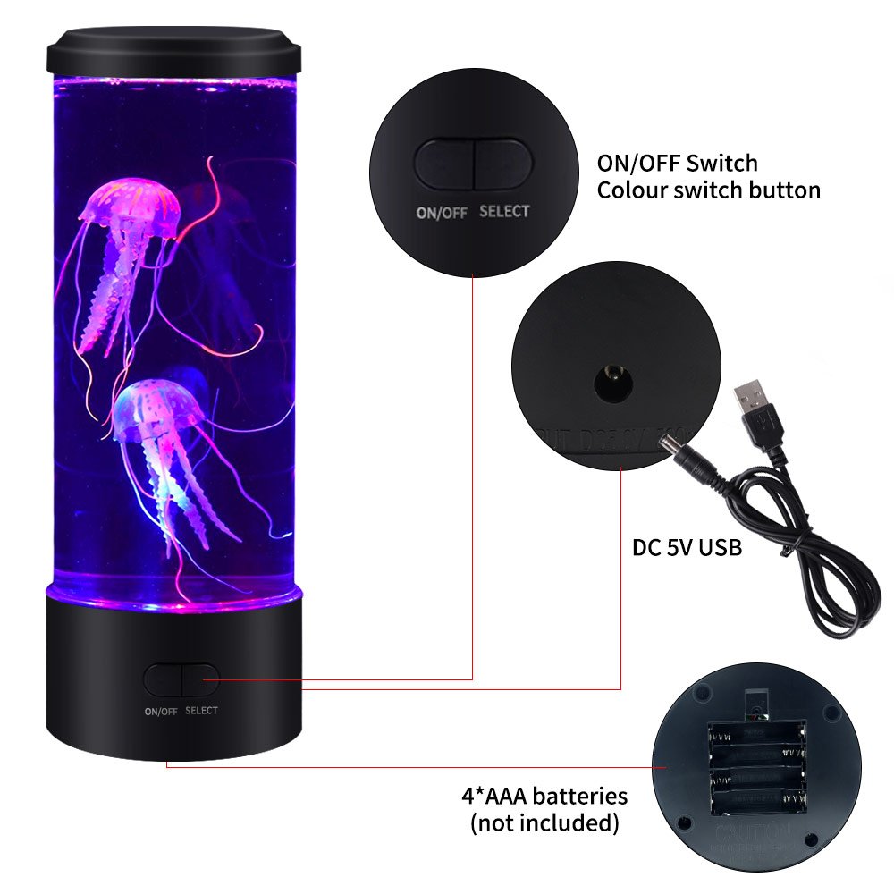7 Color Changing Electric Round Jelly fish Aquarium Lava Lamp,Custom Fantasy Jellyfish Lamp