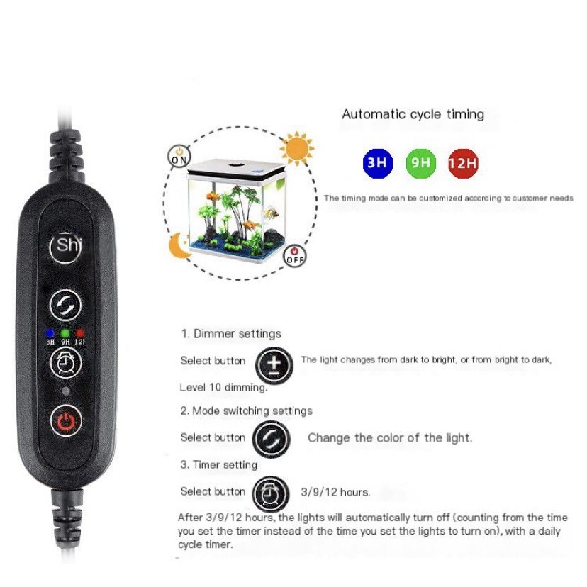A LED Aquarium Lamp Multi-Color Full Spectrum 30-120cm Super Slim Fish Tanks Accessories Aquatic Plant Marine Grow Lighting Lamp