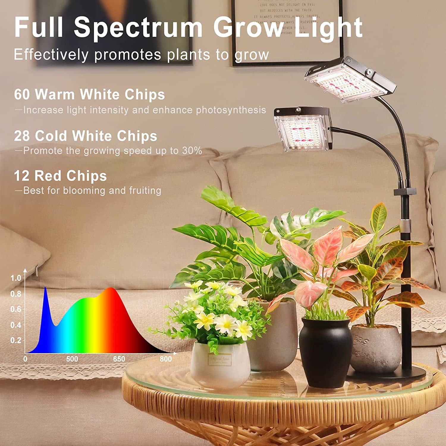 REONE Full spectrum telescopic led fish tank lamp supplementary light desktop aquarium succulent plant growth lamp