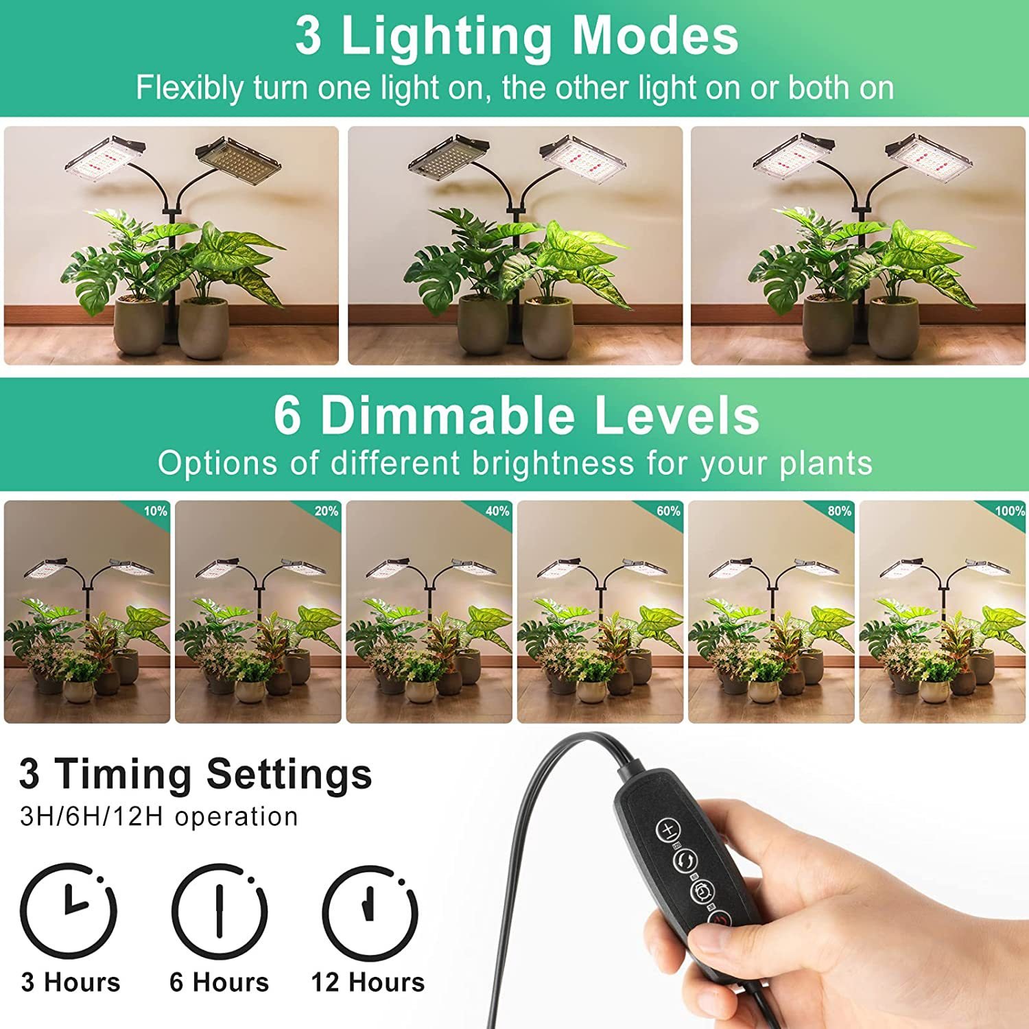 REONE Full spectrum telescopic led fish tank lamp supplementary light desktop aquarium succulent plant growth lamp
