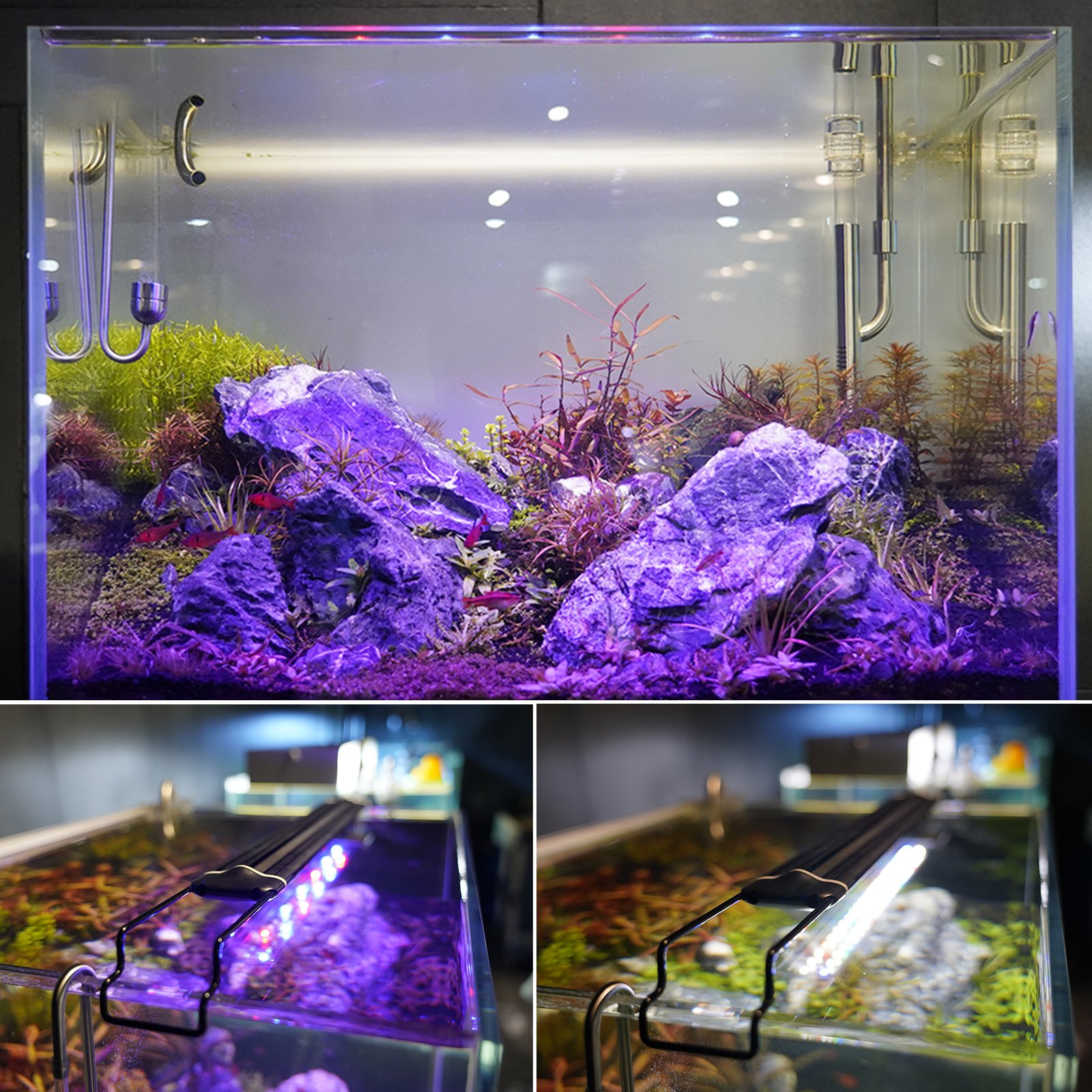 Aquatic Plants LED Aquarium Lights GAKO IPL-50 IP66 OEM 24W White Blue Bracket lamps Aquarium Decoration for Fish Tank