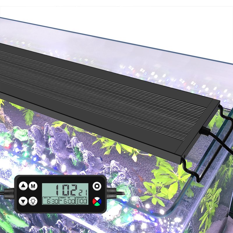SIROKA 12-55 inch Full Spectrum Fish Tank Light Coral Aquatic Plants Led Aquarium Light WRGB Luminous with controller